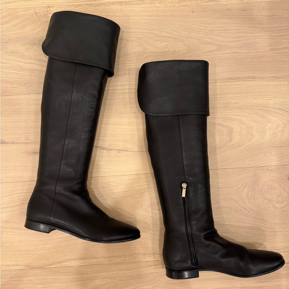 Jimmy Choo Black Leather Boots Size 40.5